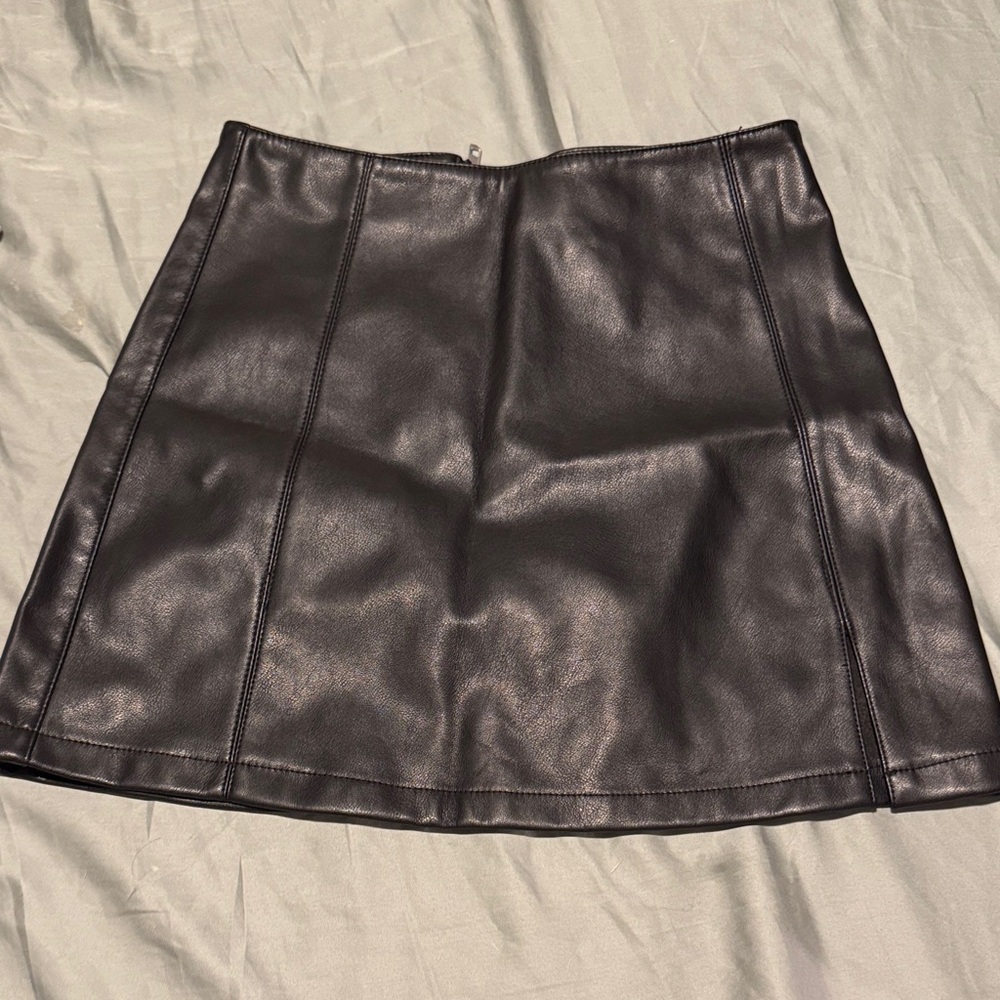 Forever Black Faux Leather Skirt